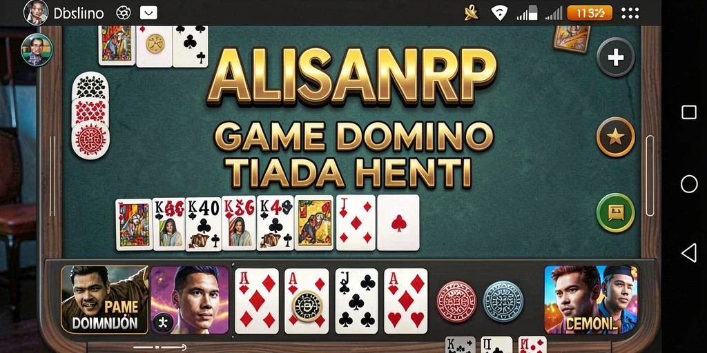 Tangkapan layar permainan <strong>ALISANRP</strong> yang menunjukkan aksi seru di game Domino.