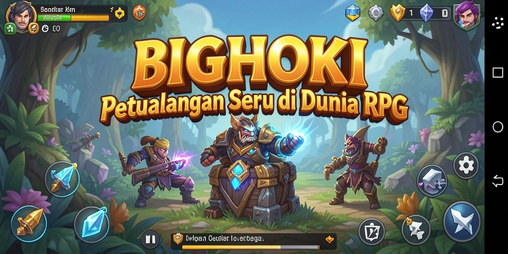 Tampilan gameplay BIGHOKI yang mendebarkan dalam dunia RPG yang menawan.