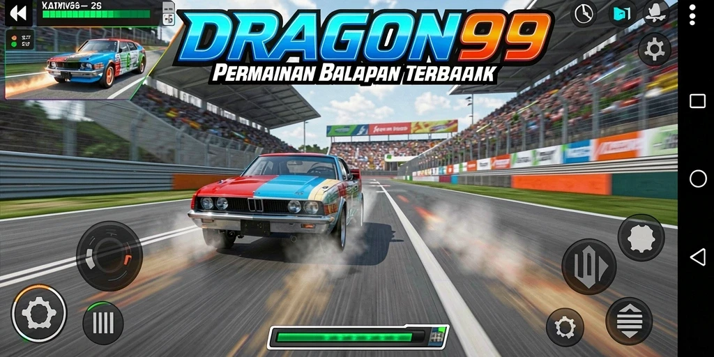 Tampilan gameplay balapan menegangkan di DRAGON99.