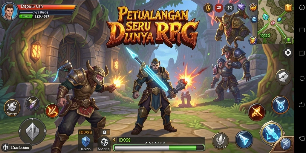 Tampilan screenshot ID098 menampilkan aksi seru dalam pertempuran RPG.