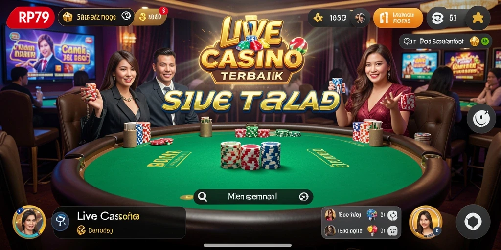 Tampilan gameplay Live Casino yang menarik dan realistis di RP79.