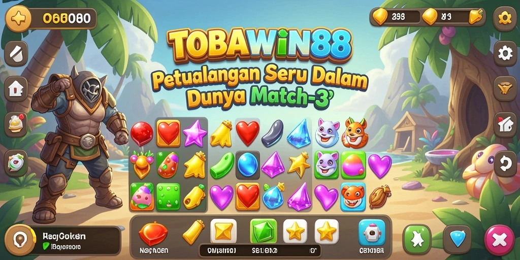 Tampilan menawan dari gameplay seru TOBAWIN88 dalam kategori Match-3.
