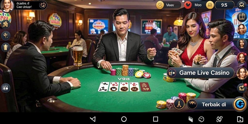 Gameplay Live Casino yang mendebarkan dan interaktif di V98.